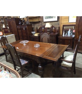 SOLD - Ornate Dining Set with Winged Leaves